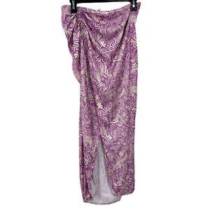 free people size 4 purple floral high waist slit skirt mulberry floral maxi